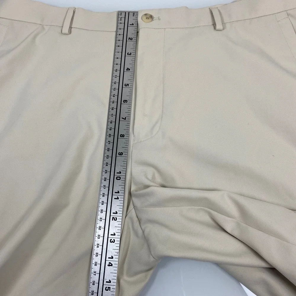 Peter Millar Mens 38 Beige Performance Wicking Golf Shorts Good Solid Khaki Flaw